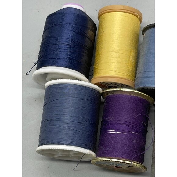 10 spools of polyester thread varying colors green red purple and sizes READ - Picture 4 of 6